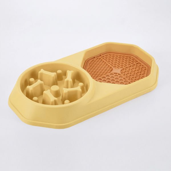 Anti glouton chat double design coloré antidérapant pour repas lent sécurisé