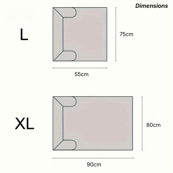 Couchage chat zébré dimensions L et XL pour canapé et grands félins