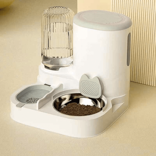 Distributeur croquettes chat et eau automatique 2en1 pratique | LuxeBowl™ - Amour de Chat