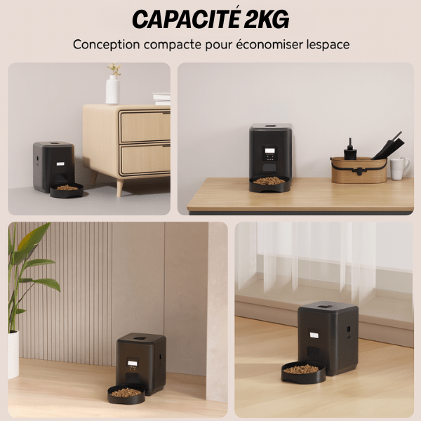 Distributeur de croquettes pour chat autonomie capacité 2kg | CroqTech™
