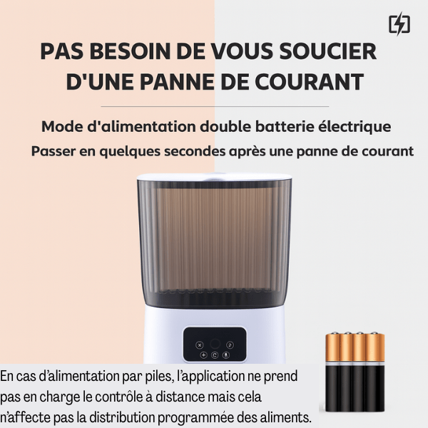 Distributeur de croquettes pour chat double batterie autonomie alimentation | AutoPilot Pro™ - Amour de Chat