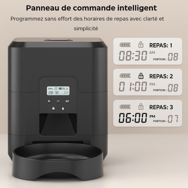 Distributeur de croquettes pour chat horaires programmables | CroqTech™