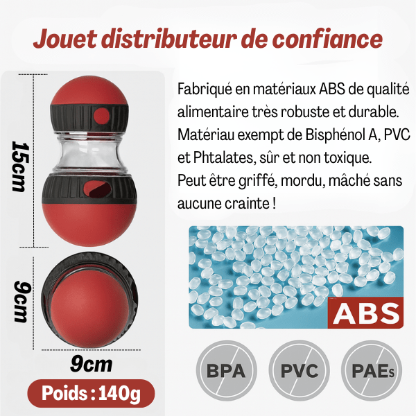 Distributeur de croquettes pour chat jouet matériaux de qualité ABS durable Whisker Maze™