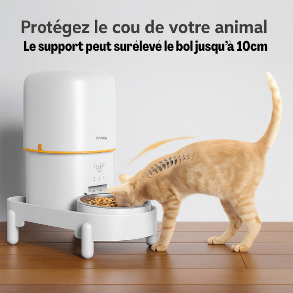 Distributeur de croquettes pour chat support surélevé protection posture | Raised Support™