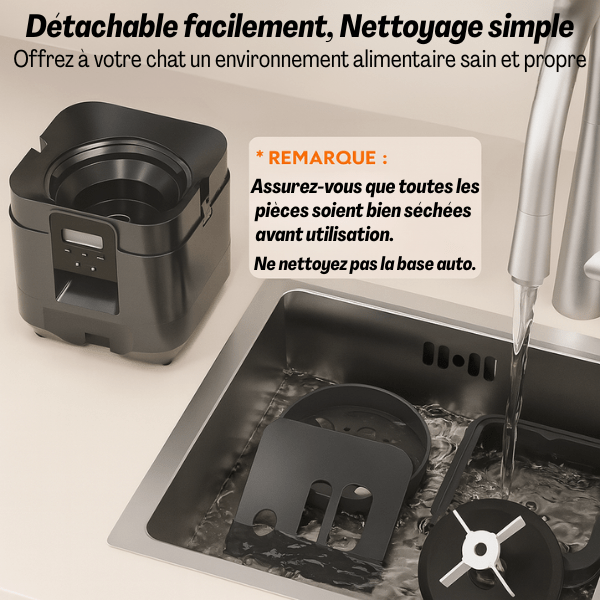 Distributeur de croquettes pour chat wifi démontable facile à nettoyer | CroqTech™