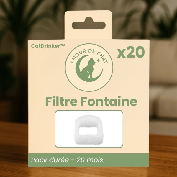 Filtre fontaine a eau chat pour 20 mois pack durée par 20 pour fontaine CatDrinker™