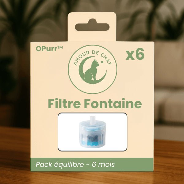 Pack de 6 filtres 5 couches pour fontaine à eau chat céramique double filtration OPurr™