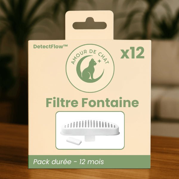 Filtre fontaine chat longue autonomie pack durée 12 mois par 12 pour fontaine sans fil DetectFlow™