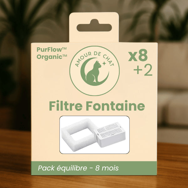 Filtre fontaine chat pack équilibre pompe huit mois pour entretien régulier