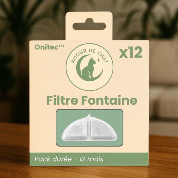 Pack de filtres pour fontaine eau chat assurant eau propre durable pendant 12 mois