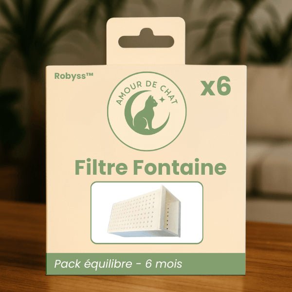 Filtre pour fontaine a eau chat durée 6 mois pack équilibre par 6 pour fontaine robinet Robyss™