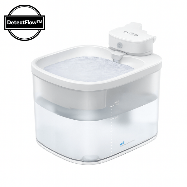 Fontaine a eau chat autonome à batterie présentation avec macaron DetectFlow