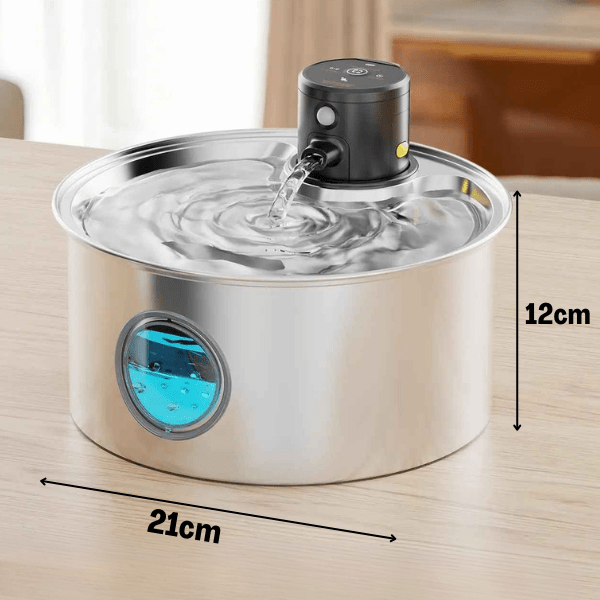 Fontaine a eau chat inox sans fil rechargeable avec dimensions