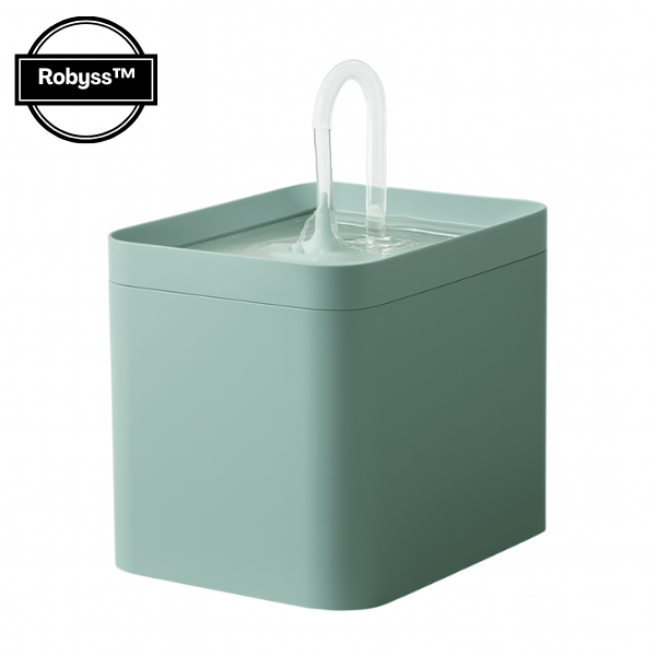 Fontaine a eau chat Robyss™ verte macaron rectangle avec robinet