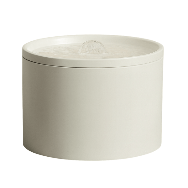 Fontaine a eau pour chat ceramique ronde en blanc pur CrystalPaws™