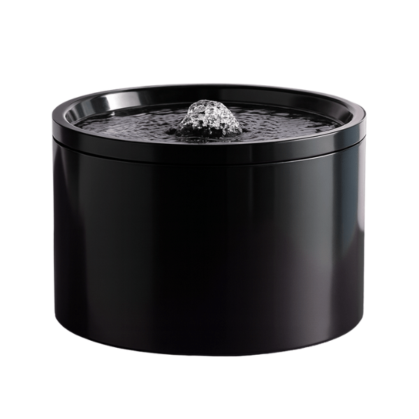 Fontaine a eau pour chat ceramique ronde noire CrystalPaws™