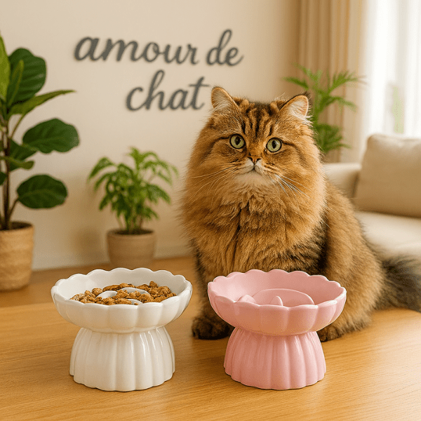 Gamelle anti glouton chaton | CéramWhisker™ - Amour de Chat