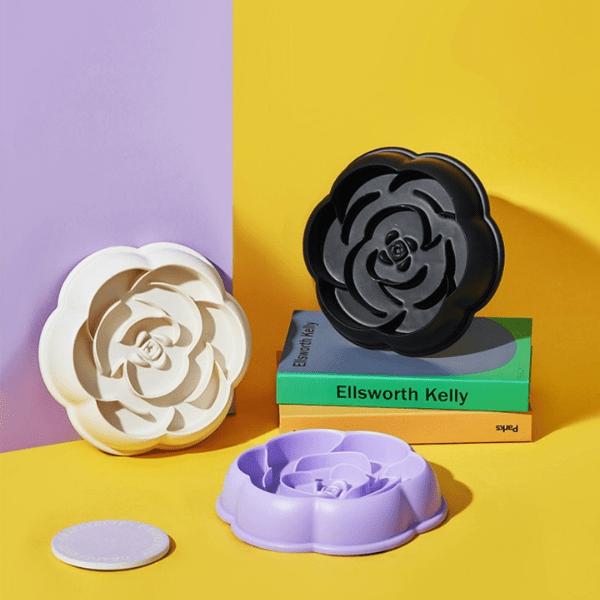 Gamelle anti glouton chaton en 3 couleurs différentes présentation MealStop™