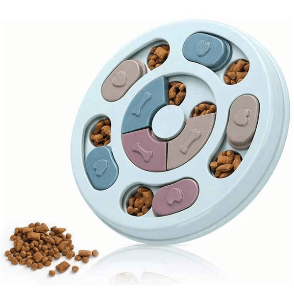 Gamelle anti glouton interactive PuzzleCroc™ bleue – amusante et anti-étouffement