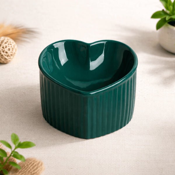 Gamelle en céramique pour chat vert émeraude favorise alimentation saine et confort