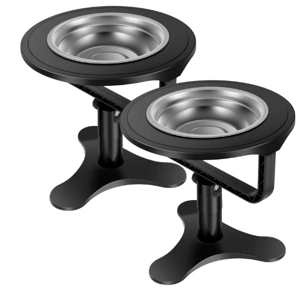 Gamelle surélevée chat réglable hauteur inclinaison inox pack de deux AjustBowl™