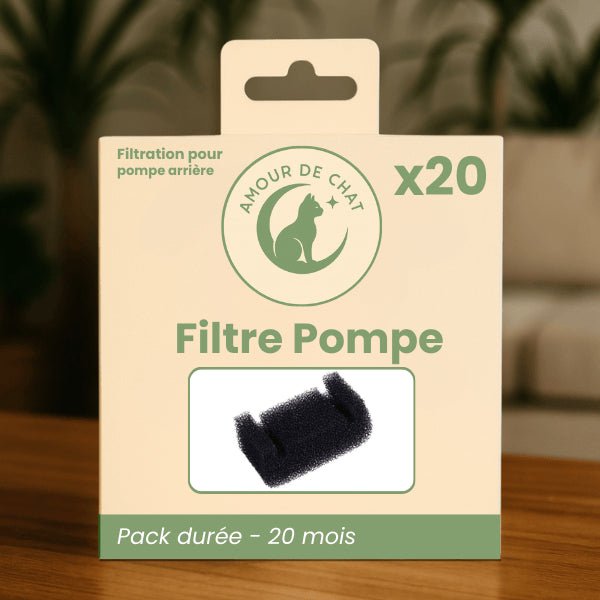 Pack longue durée de filtres pour pompe fontaine à eau chat pour usage 20 mois