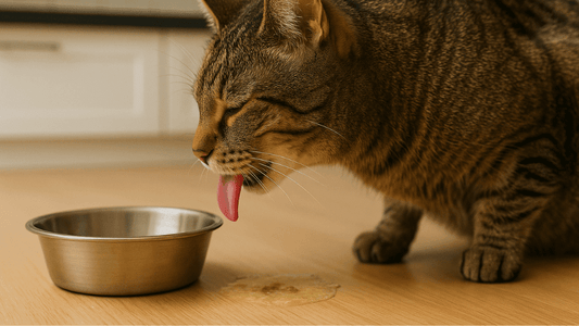 Chat qui vomit à côte de sa gamelle manger trop vite problèmes