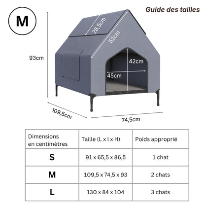 Abri chat disponible en tailles S M et L pour accueillir un à trois chats