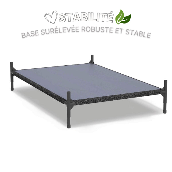 Abri chat doté d'un socle surélevé et cadre robuste pour stabilité au sol
