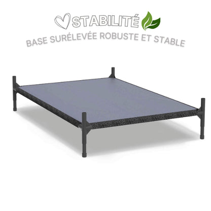 Abri chat doté d'un socle surélevé et cadre robuste pour stabilité au sol