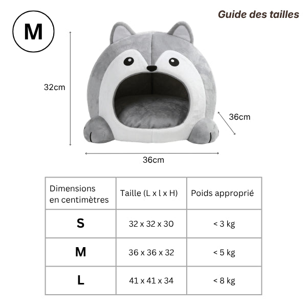 Abri pour chat disponible en tailles S M et L selon le poids et taille du félin