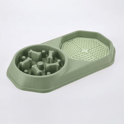 Anti glouton chat vert double usage stable pour ralentir ingestion et éviter vomissements