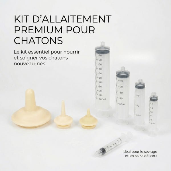 Biberon chaton kit allaitement premium avec seringues tétines pour soins chaton nouveau-né