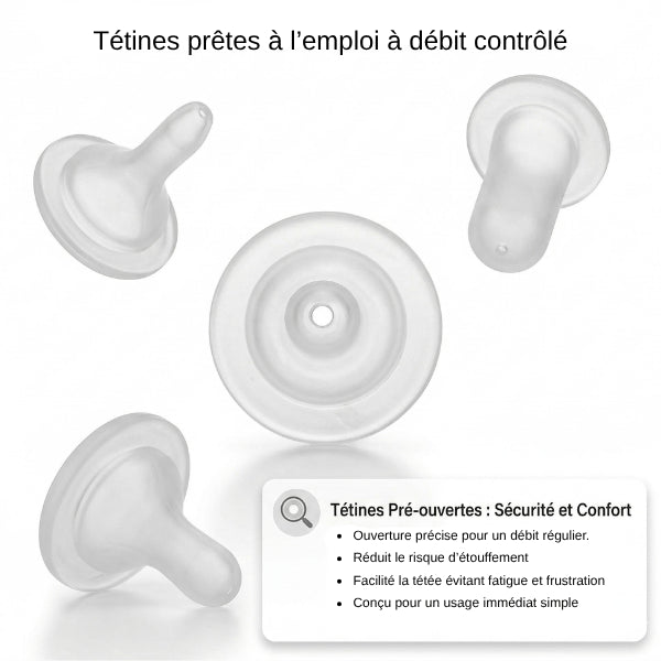 Biberon chaton tétines débit contrôlé pour alimentation sûre sans risque d étouffement