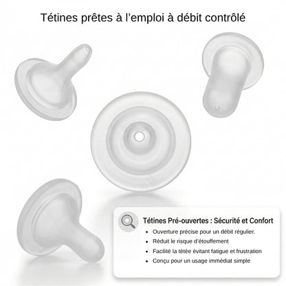 Biberon chaton tétines débit contrôlé pour alimentation sûre sans risque d étouffement