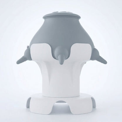 Biberon pour chatons surélevé gris avec base stable évite renversement et facilite sevrage