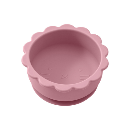 Bol chaton croquettes silicone pliable sécuritaire ventouse lion rose - SikBowl™