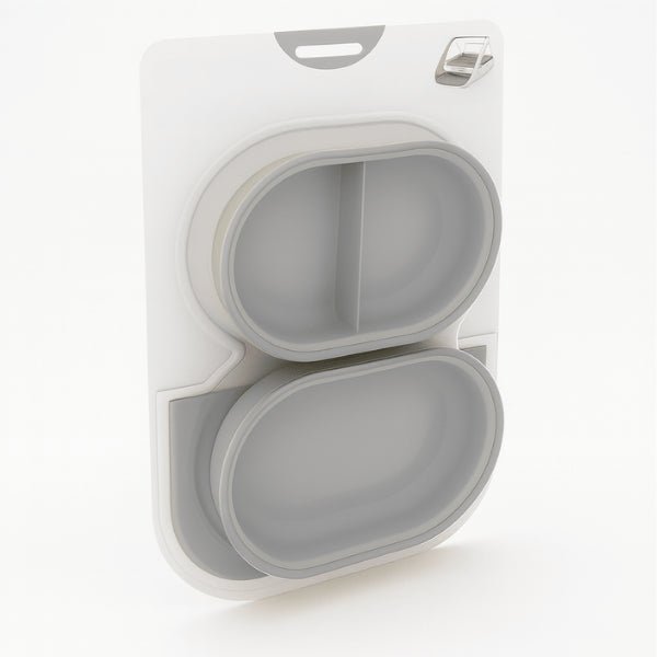 Bol tapis gris pour gamelle automatique chat avec puce pack x2 - MiaoMatic Puce™