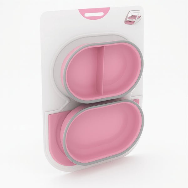 Bol tapis rose pour gamelle automatique chat avec puce pack x2 - MiaoMatic Puce™