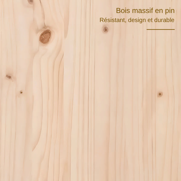 Cabane a chat fabriquée en bois pin massif au veinage naturel caractéristique