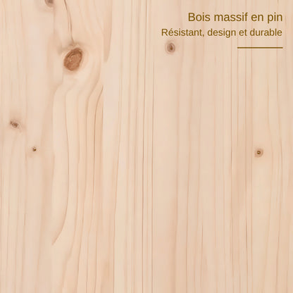 Cabane a chat fabriquée en bois pin massif au veinage naturel caractéristique