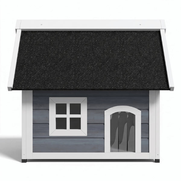 Cabane pour chat extérieur en bois imperméable grise avec toit protecteur résistant