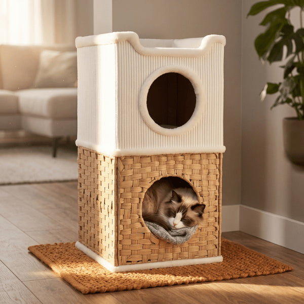 Cabanes pour chat offrant une cachette inférieure apaisante pour dormir tranquillement