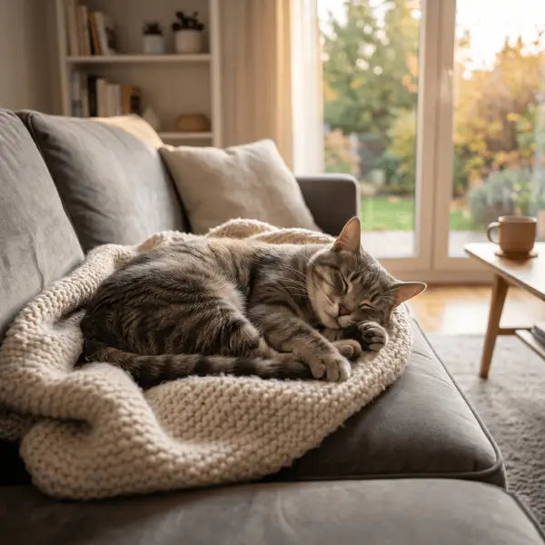 Chat détendu profitant d’une maison calme et harmonieuse