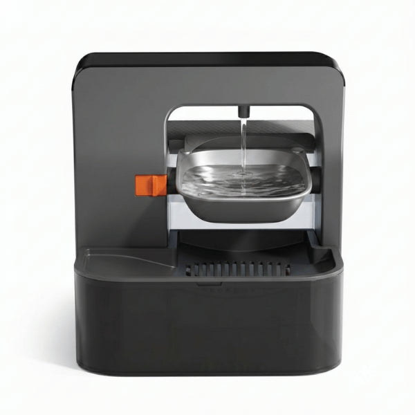 Chat distributeur eau automatique avec bol inox hygiénique et réservoir transparent