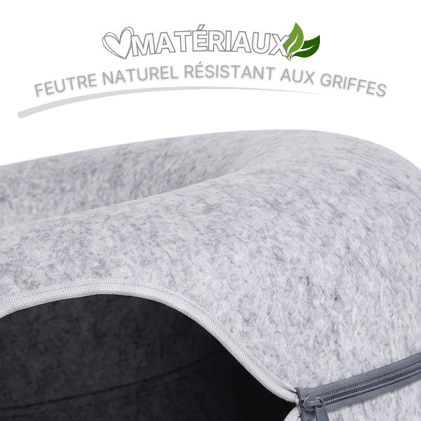 Chat niche en feutre naturel doux et résistant aux griffes pour confort durable