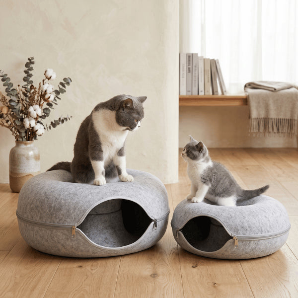 Chat niche en tailles M et L adaptée au chaton comme au chat adulte selon gabarit