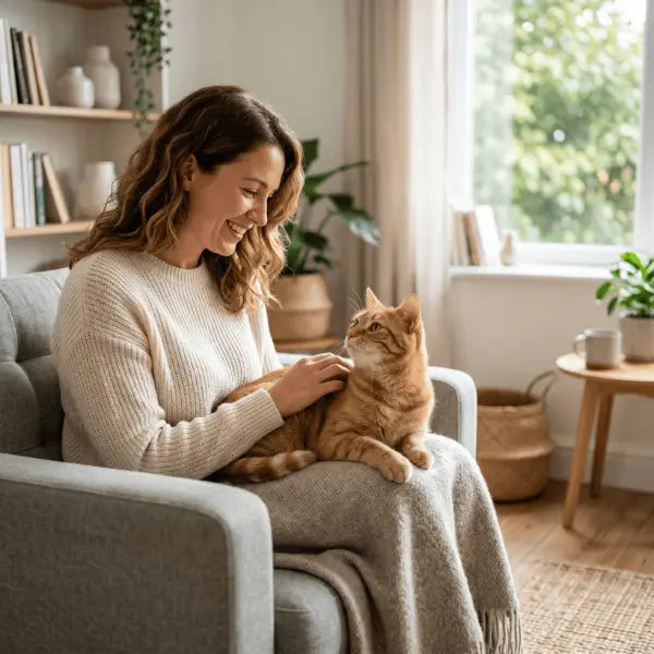 Chat calme et complice dans une maison harmonieuse