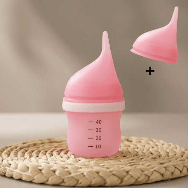 Chaton biberon rose 40ml tétine rechange silicone doux anti étouffement