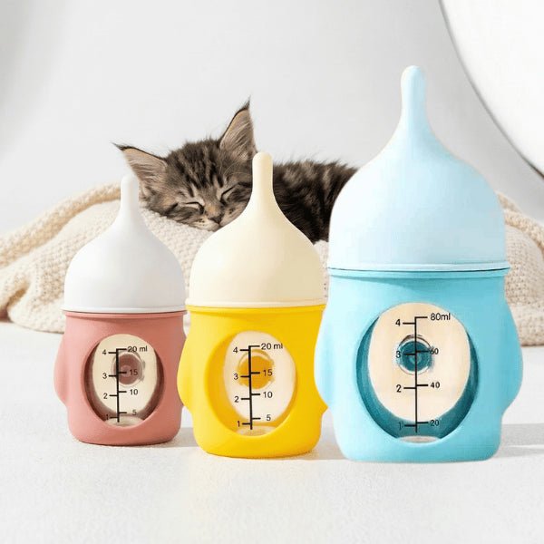 Chatons biberon gradué valve anti étouffement couleurs et tailles différentes pour sevrage quotidien